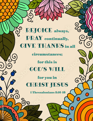 A Floral Border with a Bible Verse