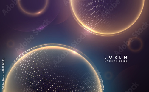 Abstract light spheres background with dots