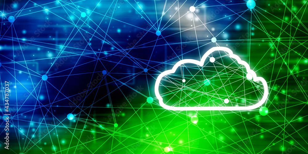 Obraz premium 2d rendering technology Cloud computing 