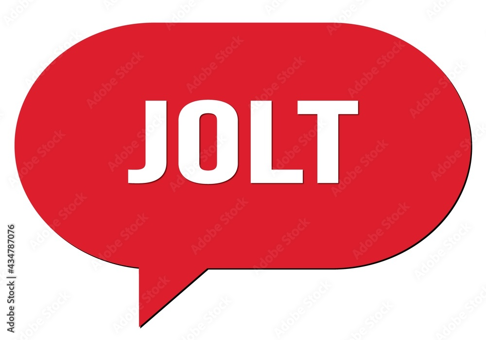 JOLT text written in a red speech bubble JOLT text written in a red speech bubble