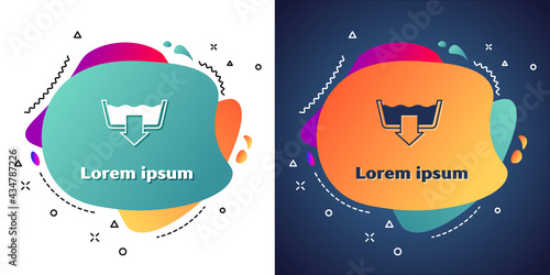 White Washing modes icon isolated on white and blue background. Temperature wash. Abstract banner with liquid shapes. Vector