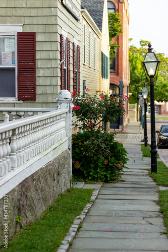 A quaint city street in Massachusetts.