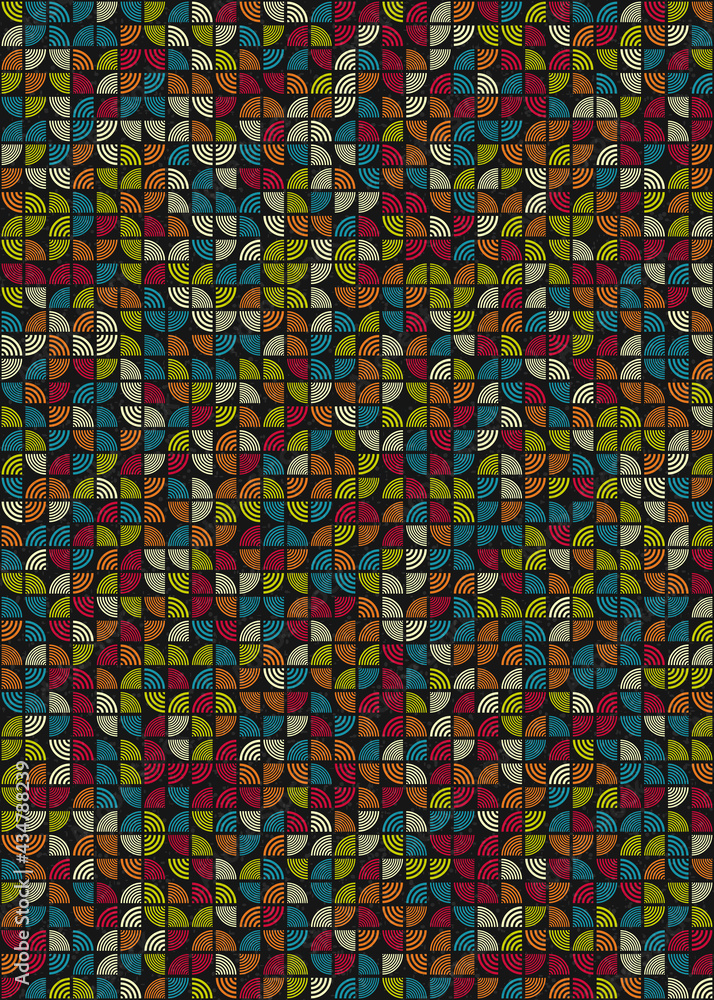 Abstract Geometric Pattern generative computational art illustration