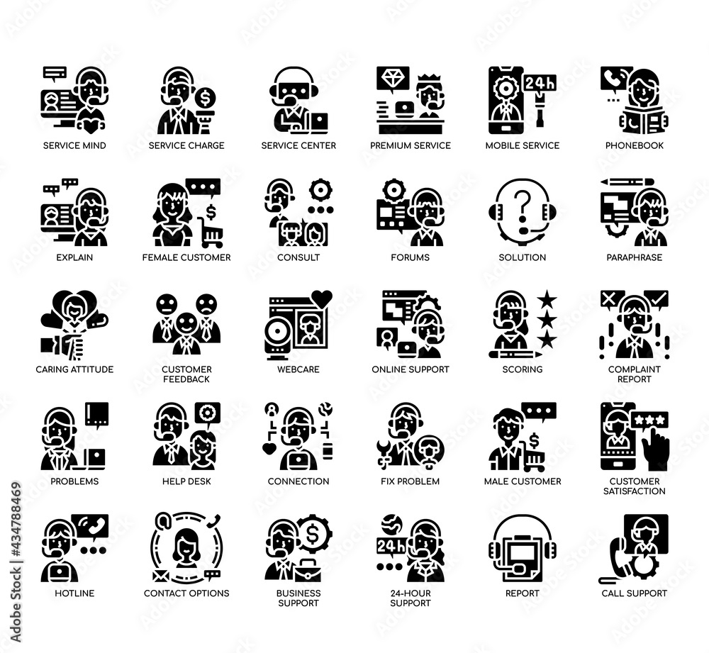Set of Customer Support thin line and pixel perfect icons for any web and app project. Set of Customer Support thin line and pixel perfect icons for any web and app project.