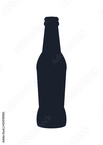 Beer bottle icon. (Beer bottle vector silhouette) 