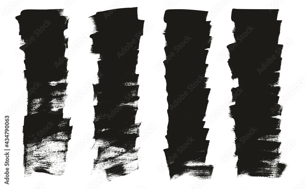 Flat Calligraphy Paint Brush Regular Short Background High Detail Abstract Vector Background Set 