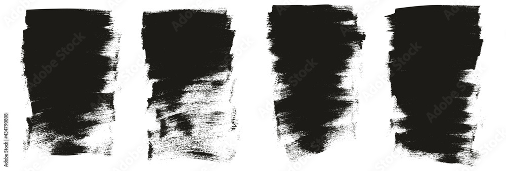 Flat Calligraphy Paint Brush Regular Short Background High Detail Abstract Vector Background Set 