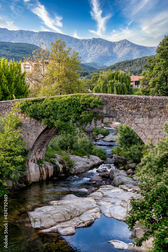 Medieval bridge over the river in Spain