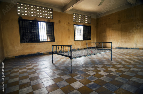 Chamber of torture in prison S21 Khmer Rouge in Phnom Penh, Cambodia