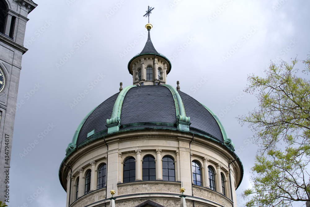 Fototapeta premium Roman catholic church at Zurich Enge. Photo taken May 20th, 2021, Zurich, Switzerland.