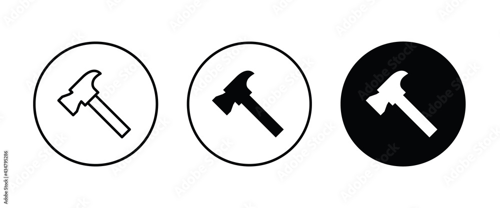 Hammer Icon, Carpenter Hammer icons button, vector, sign, symbol, logo, illustration, editable stroke, flat design style isolated on white linear pictogram Hammer Icon, Carpenter Hammer icons button, vector, sign, symbol, logo, illustration, editable stroke, flat design style isolated on white linear pictogram