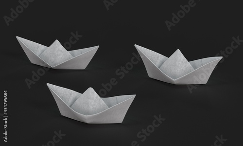 Paper boat on soft surface 3d.