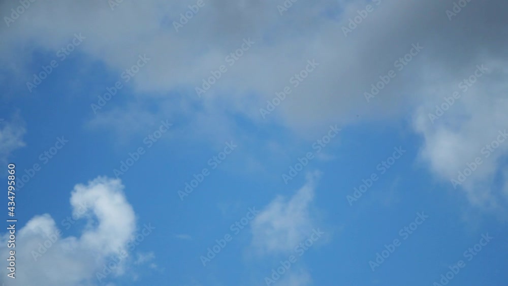 The movement of white clouds against the blue sky. Time lapse. Natural background The movement of white clouds against the blue sky. Time lapse. Natural background