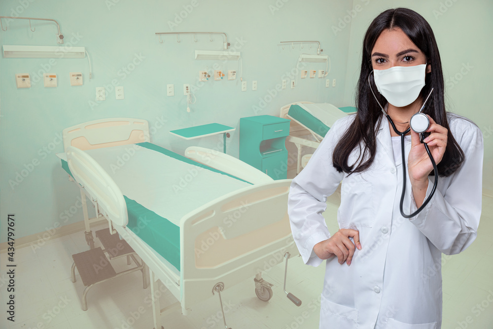 Doctor at hospital wearing medical mask to protect against coronavirus 2019 disease or COVID-19 global outbreak Doctor at hospital wearing medical mask to protect against coronavirus 2019 disease or COVID-19 global outbreak