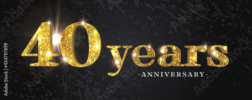 40 years anniversary vector icon, symbol, logo. Graphic background