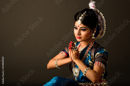 Indian Dancer Doing 'NAMASTE' photo
