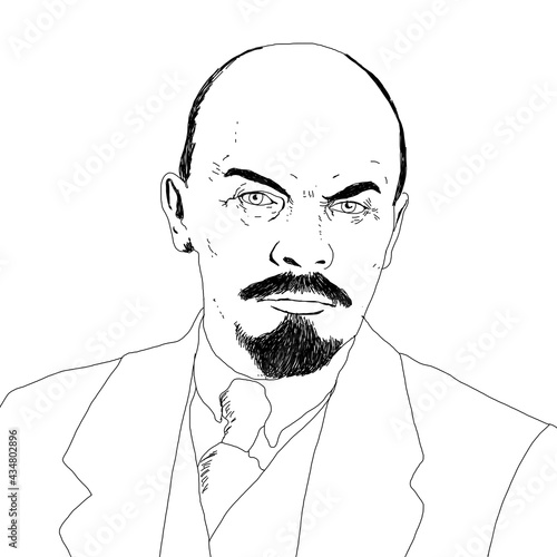 Realistic illustration of Soviet leader Vladimir Lenin photo