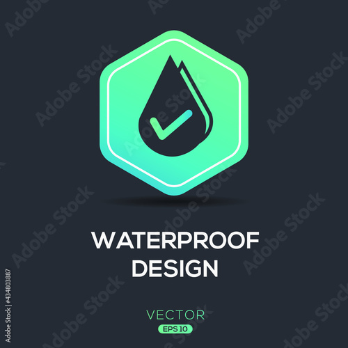 Creative (Waterproof design) Icon ,Vector sign.	