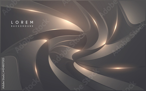 Abstract grey geometric shapes with glow effect