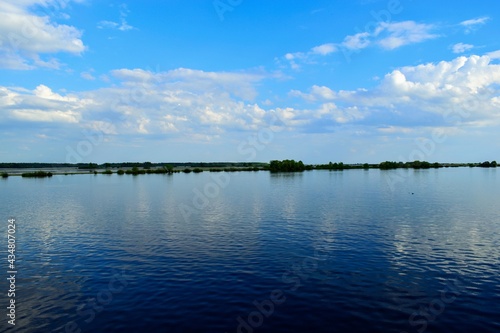 Landscape of the Volkhov River in clear weather