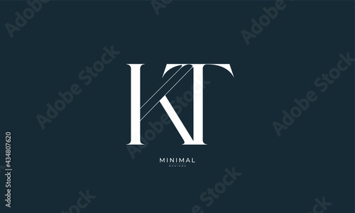 Alphabet letter icon logo KT