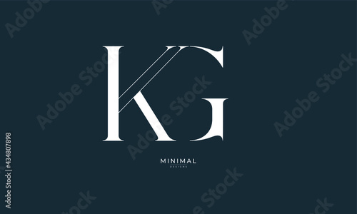 Alphabet letter icon logo KG