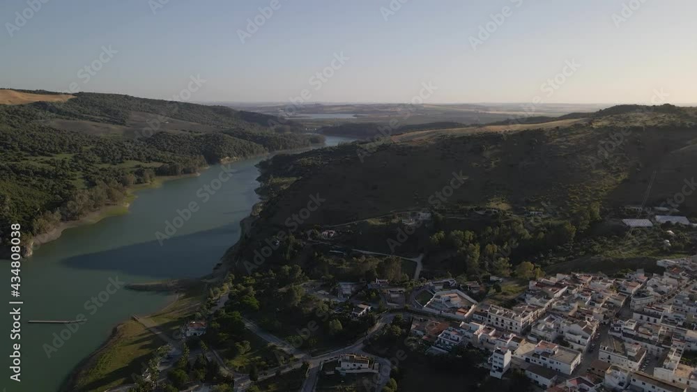 Beautiful drone view of Andalucia river landscape. Beautiful drone view of Andalucia river landscape.