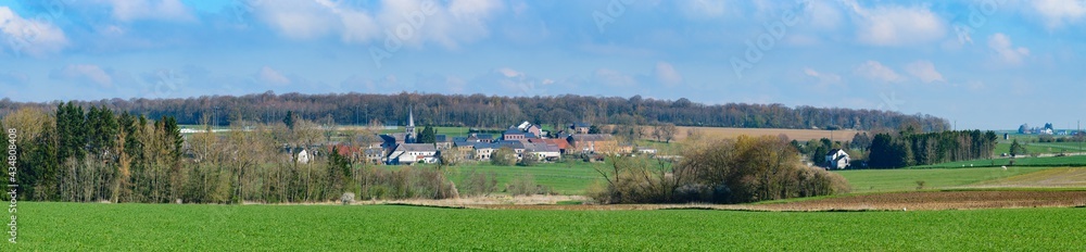 Panoramic view over the city Froidchapelle Walonia Belgium