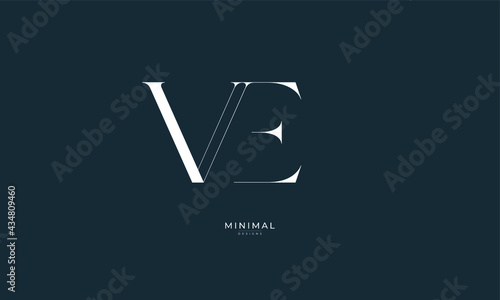 Alphabet letter icon logo VE
