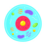 Cell Sign Emoji Icon Illustration. Genetic Vector Symbol Emoticon Design Clip Art Sign Comic Style.