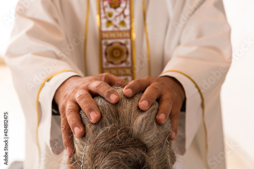 Obraz na plátne Sacraments of the Catholic Christian religion in church.