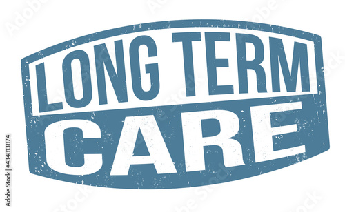 Long term care grunge rubber stamp