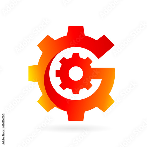 gear letter g logo vector