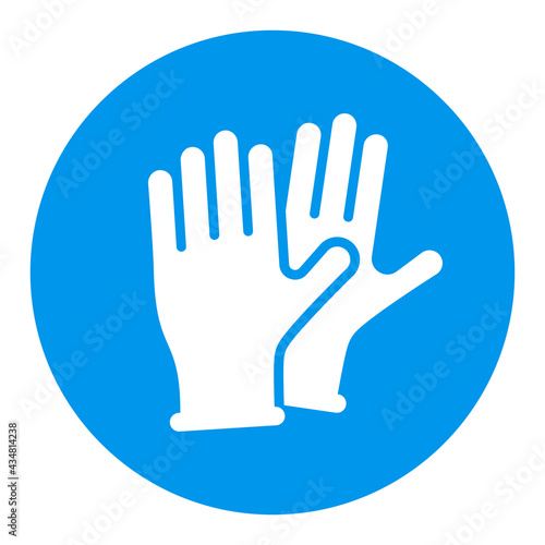 Medical protective rubber gloves vector glyph icon