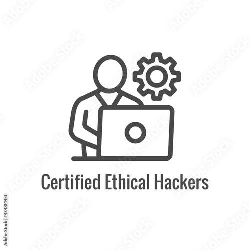 Certified Ethical Hacking icon showing security and hacking idea