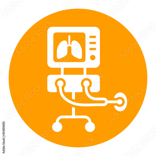 ICU ventilator medical therapy lungs ventilation glyph
