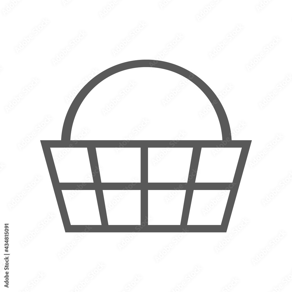 Simple shopping basket icon. Supermarket and shopping concept. Simple line style for web template and app. Vector illustration design on white background. Simple shopping basket icon. Supermarket and shopping concept. Simple line style for web template and app. Vector illustration design on white background.