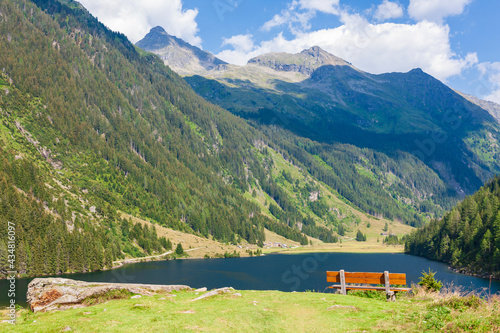 Alpine mountain lake Riesachsee near Schladming in Austria