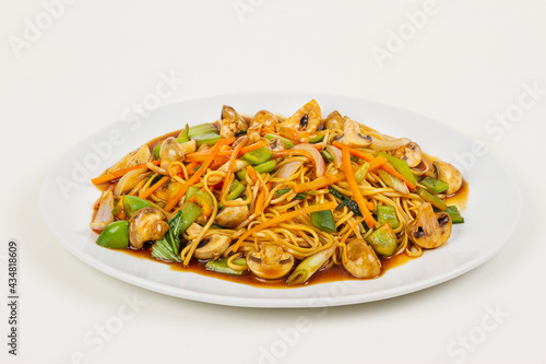 Shrimp and meat chow mein.
