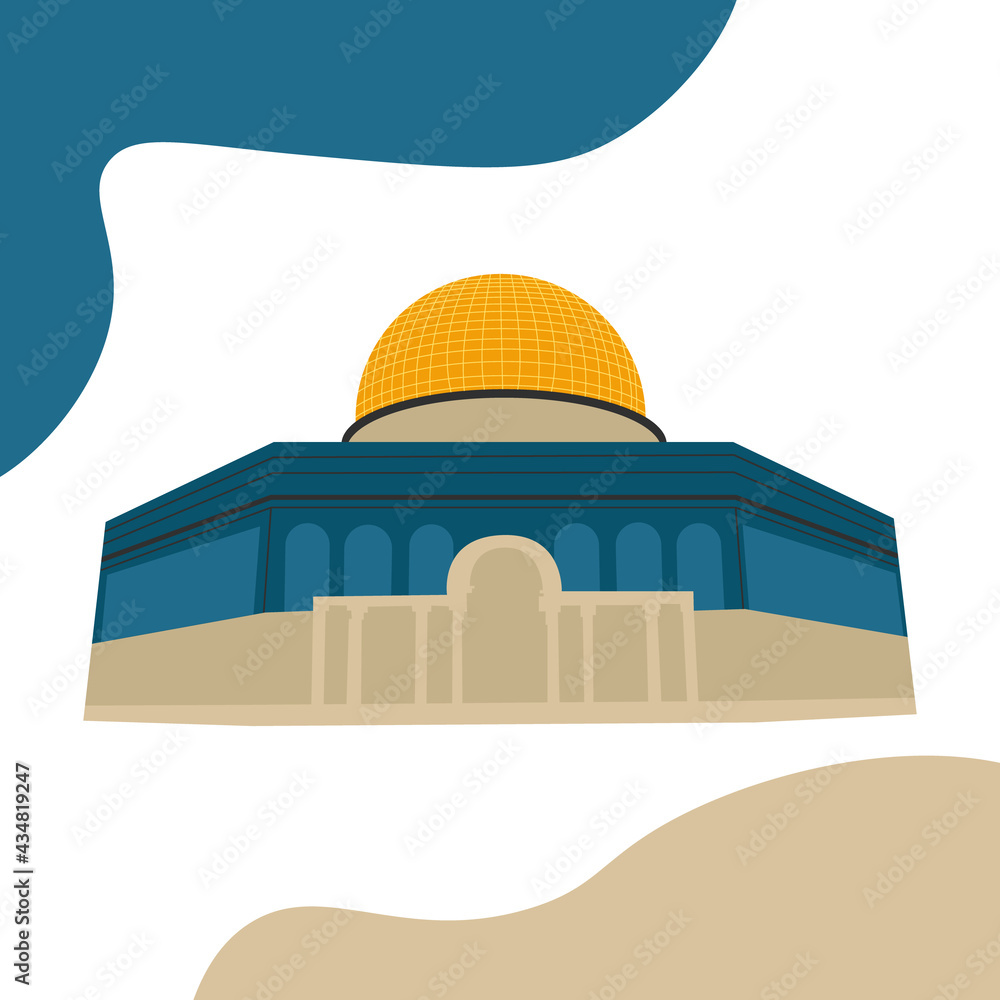 Dome of rock vector illustration; Save Palestine; Save Masjidul-al-Aksa; Free Palestine Dome of rock vector illustration; Save Palestine; Save Masjidul-al-Aksa; Free Palestine