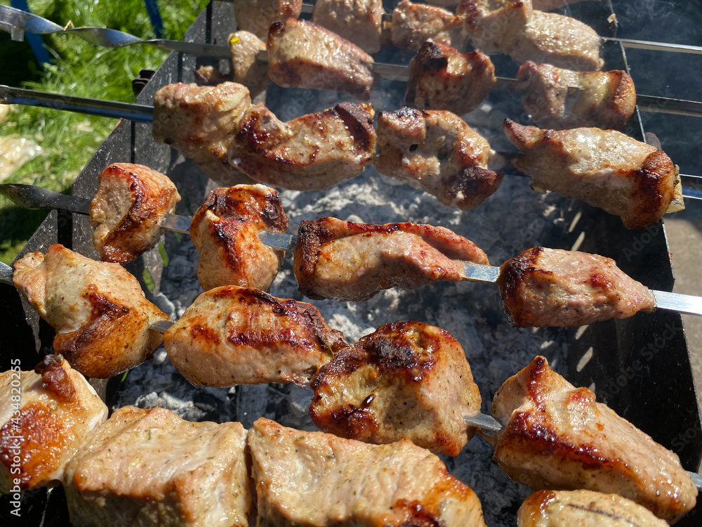 Insanely Delicious Kebab Prepares On The Fire Outdoors Insanely Delicious Kebab Prepares On The Fire Outdoors