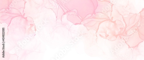 Soft and delicate abstract alcohol ink illustration with liquid texture, modern wallpaper art for print with pink accent