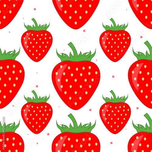 Strawberry seamless Pattern. Fruit pattern. Strawberry background vector design.