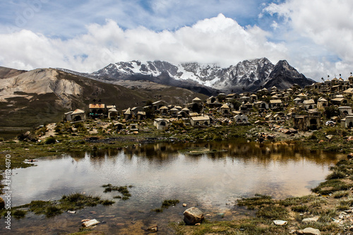 Cementerio minero de Milluni a los pies del Nevado Huayna Potosi en el departamento de La Paz, Bolivia photo