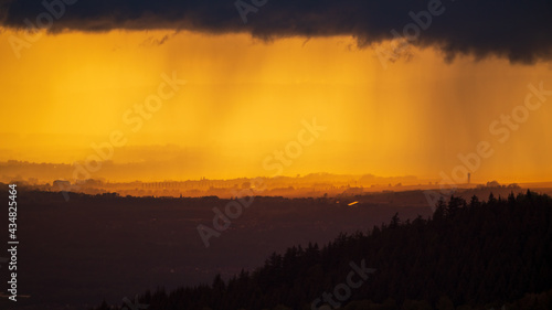 Rain shower during the golden hour somewhere in Alsace