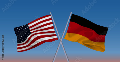 ドイツとアメリカの国旗