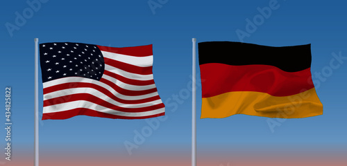 ドイツとアメリカの国旗