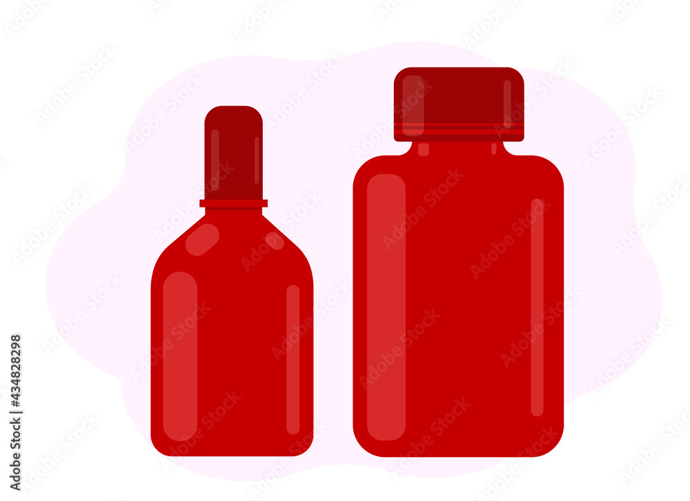Two pill jars and an eye or nose spray. Sample packaging Two pill jars and an eye or nose spray. Sample packaging