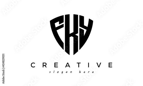 FKY letter creative logo with shield photo