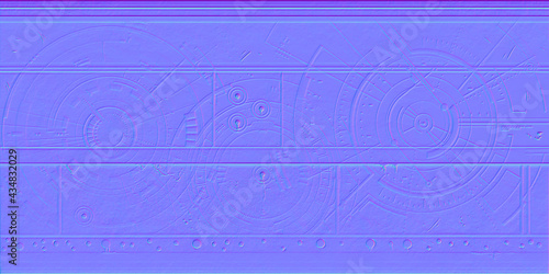 Motherboard microchip normal map illustration. New Best 3d style texture cyber engineering project background design.